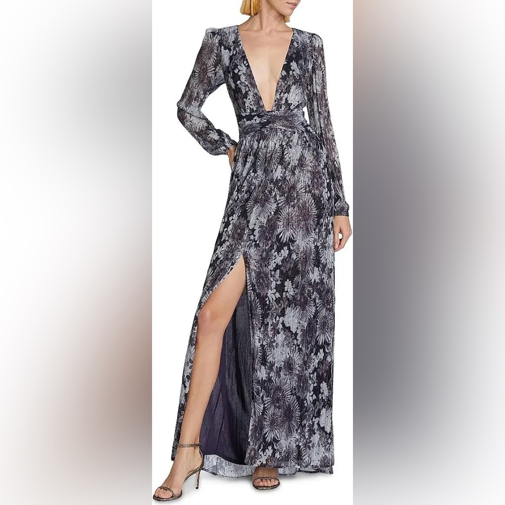 Ramy Brook Black and White Long Sleeve Dress